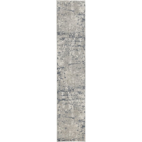 Nourison Concerto Abstract Ivory Grey Blue 2'2" x 20' Area Rug (2x20)