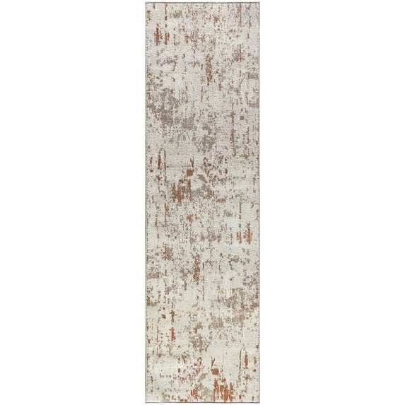Nourison Concerto Abstract Ivory Rust 2'2" x 7'6" Area Rug, (2x8)