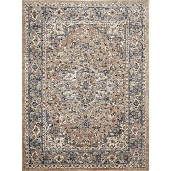 Nourison Concerto Center Medallion Indoor Rug Beige Grey 10' x 14'