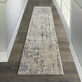 thumbnail image 1 of Nourison Concerto Beige/Grey 2'2" x 12' Area Rug, Abstract, Distressed, Bed Room, Living Room, Dining Room, Kitchen, Easy Cleaning, Non Shedding,, 1 of 7
