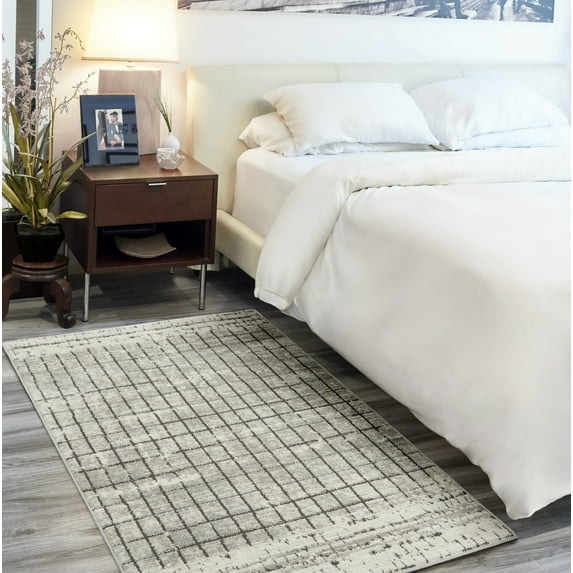 Nourison Concerto Contemporary Modern Ivory/Grey Area Rug