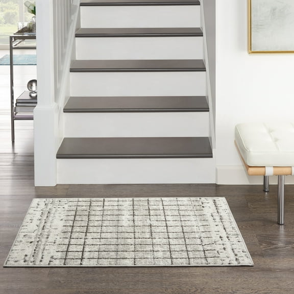 Nourison Concerto Contemporary Modern Ivory/Grey Area Rug