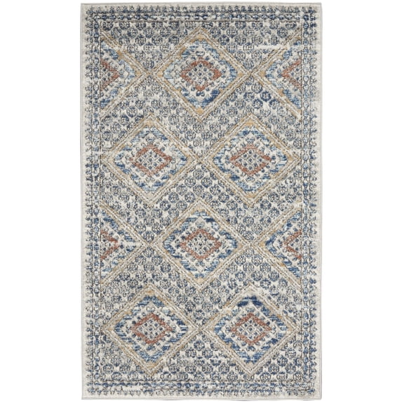 Nourison Concerto Distressed Contemporary Blue/Ivory Area Rug