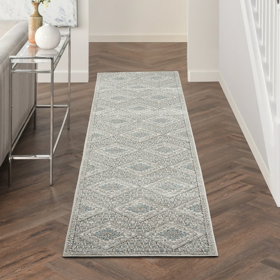Nourison Concerto Distressed Contemporary Grey/Ivory/Blue Area Rug