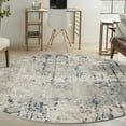 thumbnail image 1 of Nourison Concerto Distressed Ivory Grey Blue 7’10” x Round Area Rug (7 Round), 1 of 8