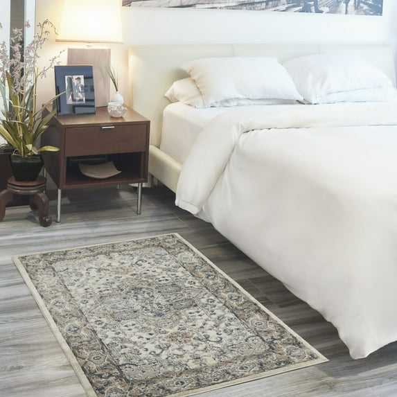 Nourison Concerto Farmhouse Ivory/Grey 3' x 5' Area Rug, (3x5)