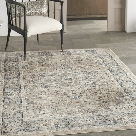 Nourison Concerto French country Beige/Grey 5'3" x 7'3" Area Rug, (5x7)