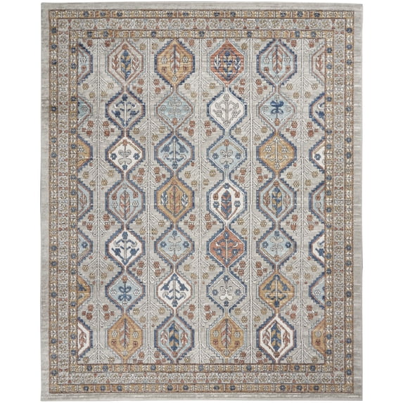 Nourison Concerto Transitional Persian Indoor Area Rug Grey/Multi 6'7" x 9'6"