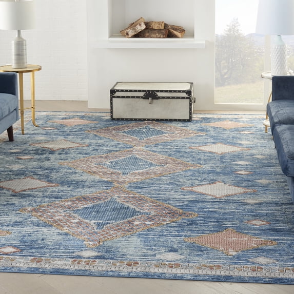 Nourison Concerto Modern Blue 10' x 14' Area Rug, (10x14)
