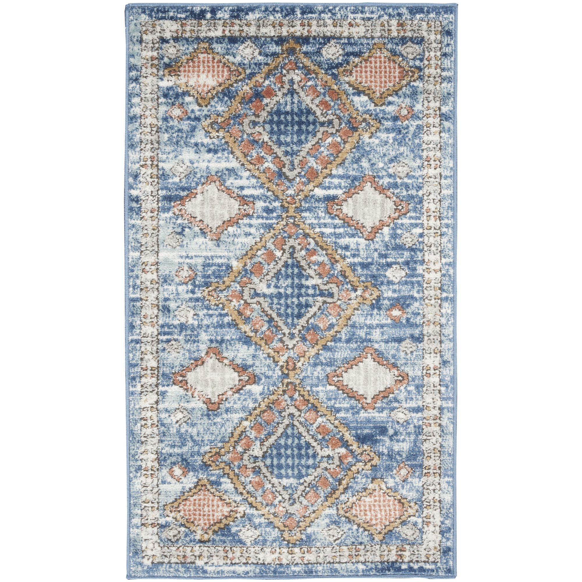 Nourison Concerto Contemporary Geometric Indoor Area Rug Blue 2'2" x 3'9"