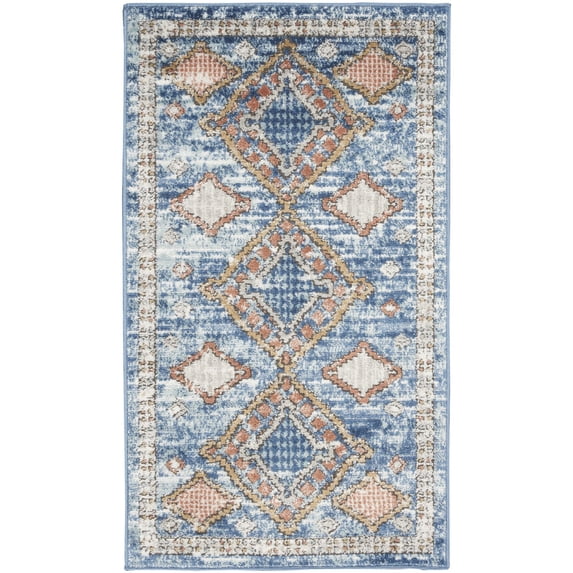Nourison Concerto Contemporary Geometric Indoor Area Rug Blue 2'2" x 3'9"