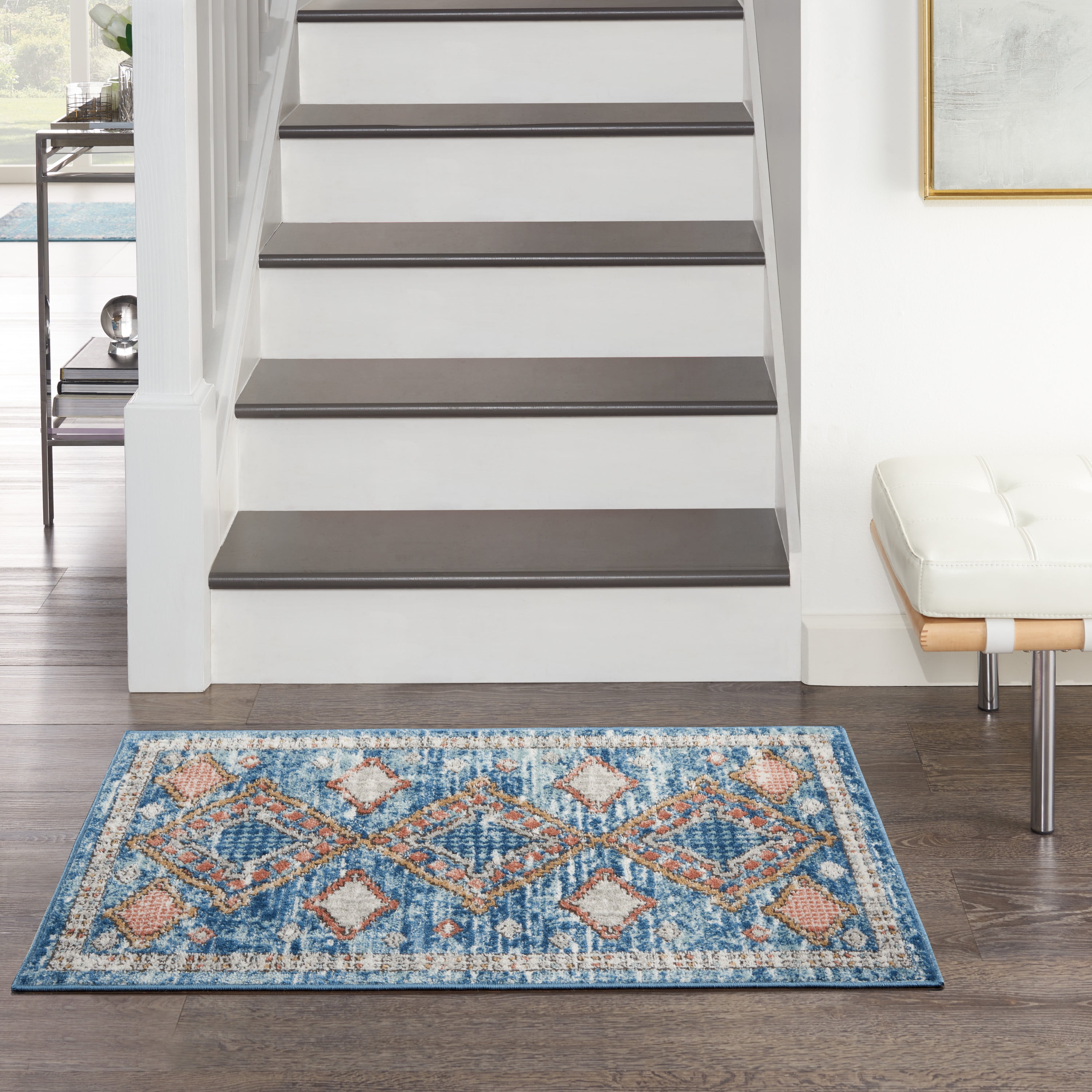Concerto Moroccan Blue Rectangular Area Rug 2'2" x 3'9"