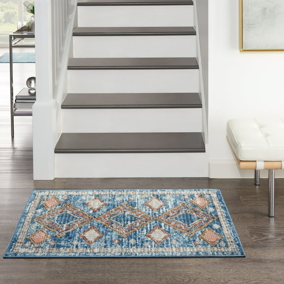 Nourison Concerto Modern Blue 2'2" x 3'9" Area Rug, (2x4)