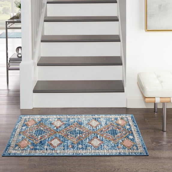Nourison Concerto Modern Blue 2'2" x 3'9" Area Rug, (2x4)