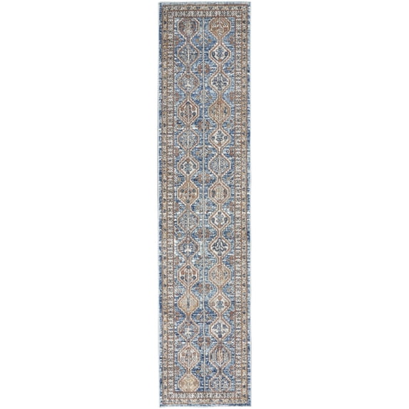 Nourison Concerto Transitional Persian Indoor Area Rug Blue/Multi 2'2" x 10'