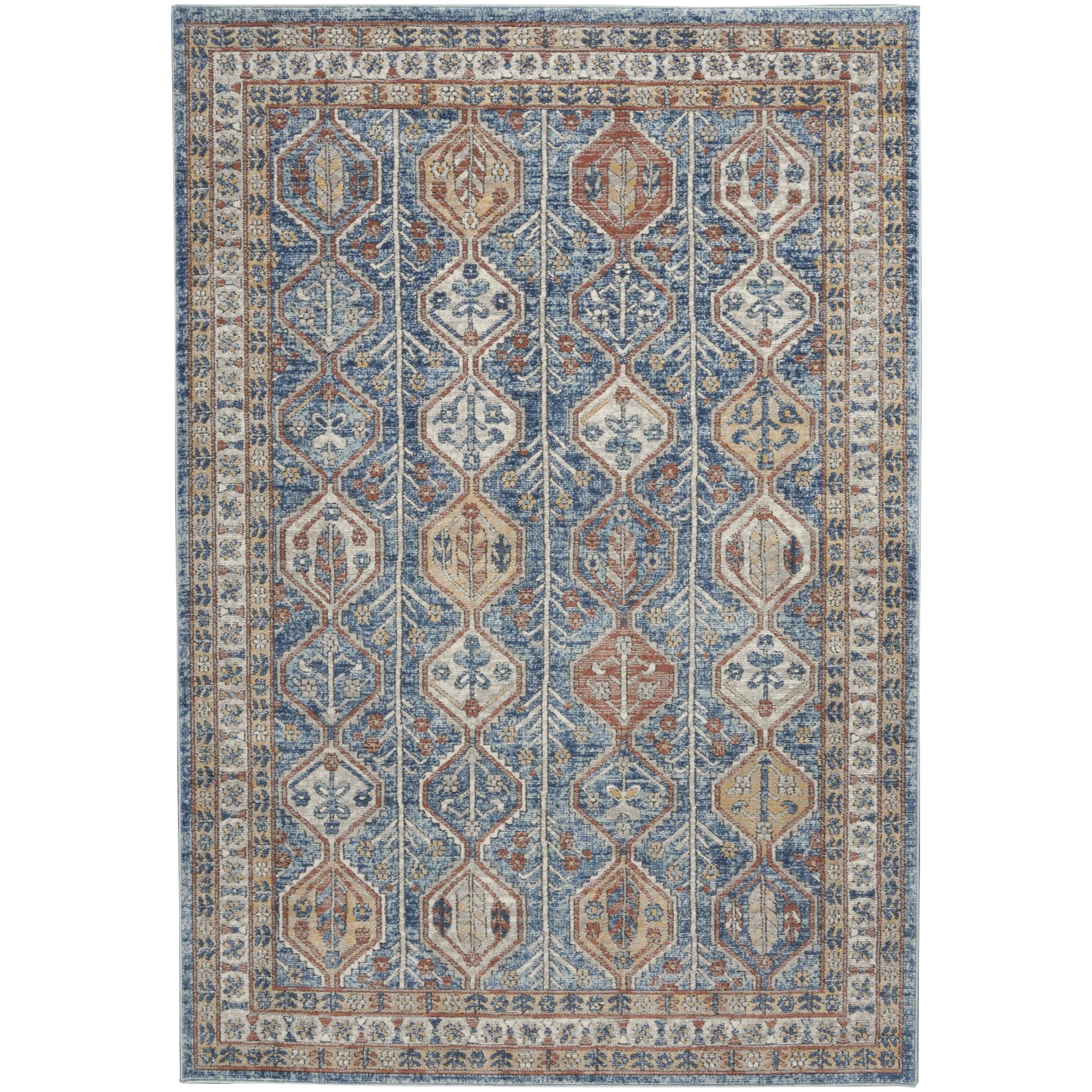 Nourison Concerto Modern Blue/Multi 3'9" x 5'9" Area Rug, (4x6)