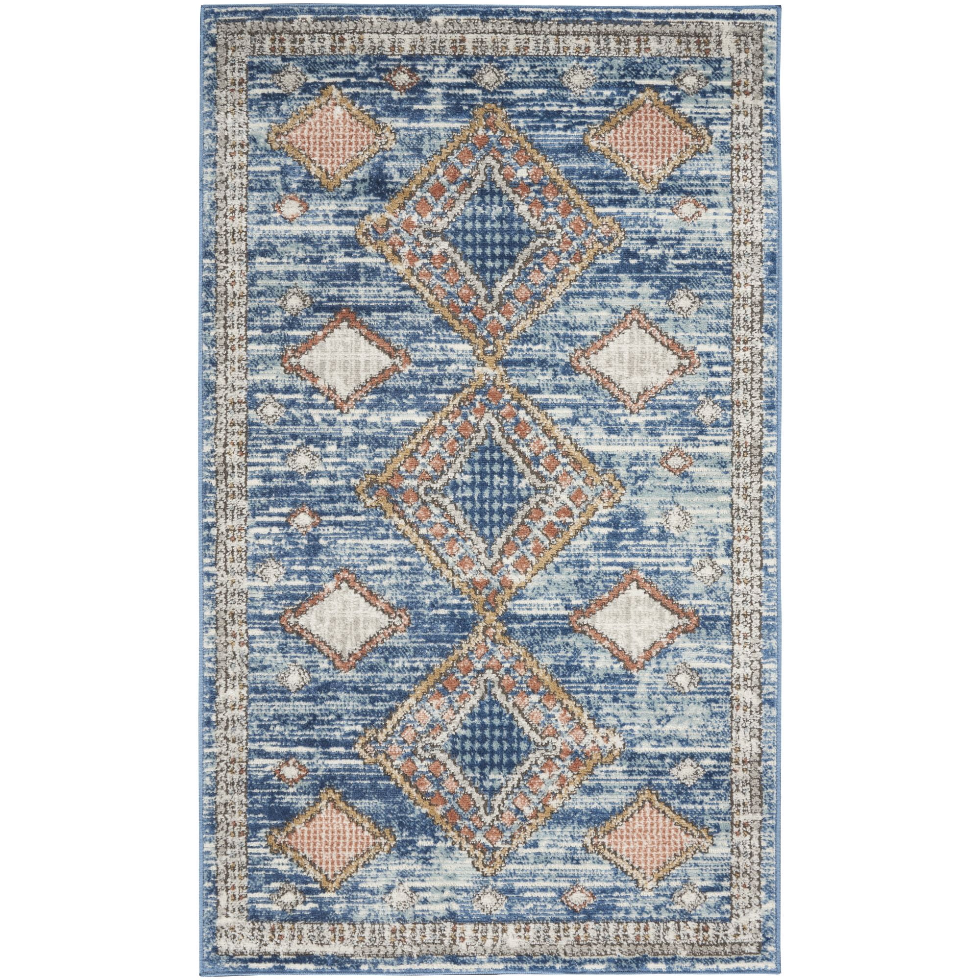 Nourison Concerto Contemporary Geometric Indoor Area Rug Blue 3' x 5'