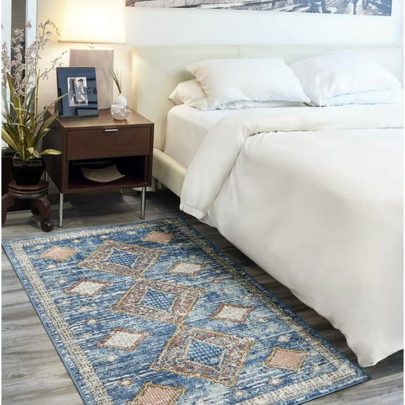 Nourison Concerto Moroccan Blue 3' x 5' Area Rug, (3x5)