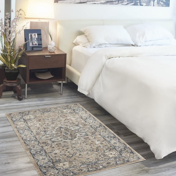 Nourison Concerto Persian Beige/Grey 3' x 5' Area Rug, (3x5)