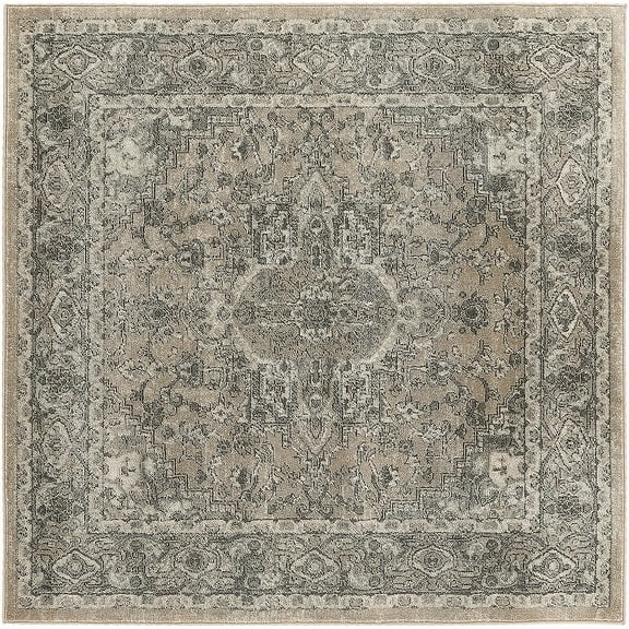 Nourison Concerto Persian Beige Grey 5' x Square Area Rug (5 Square)