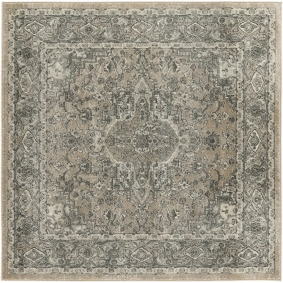 Nourison Concerto Persian Beige Grey 5' x Square Area Rug (5 Square)