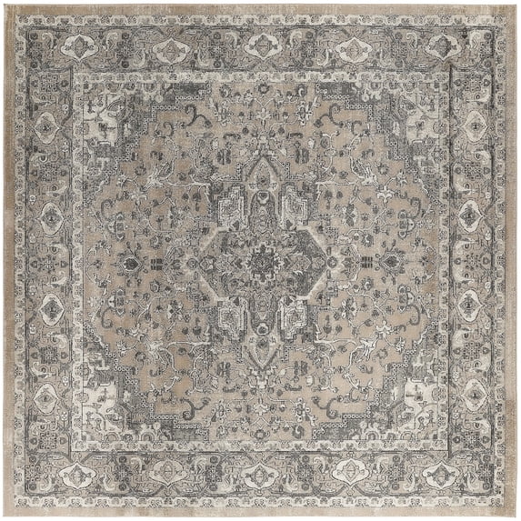 Nourison Concerto Persian Beige Grey 7'10" x Square Area Rug (8 Square)