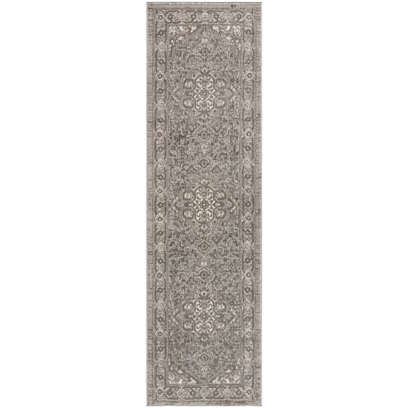 Nourison Concerto Center Medallion Indoor Rug Grey 2'2"x7'6