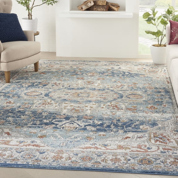 Nourison Concerto Persian Ivory Blue 10' x 14' Area Rug, (10x14)