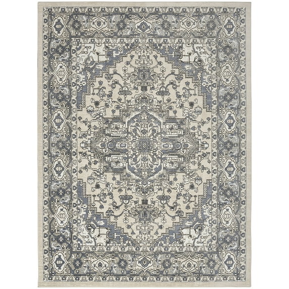 Nourison Concerto Persian Ivory Blue 7'10" x 9'10" Area Rug, (8x10)