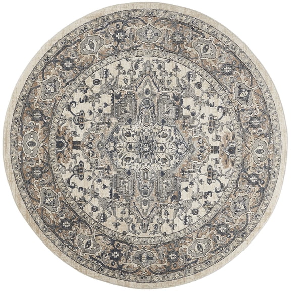 Nourison Concerto Persian Ivory Grey 10' x Round Area Rug (10 Round)