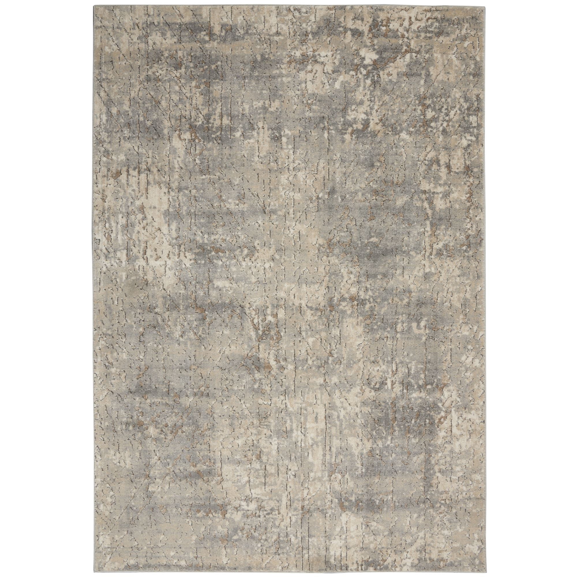 Concerto Hand-Knotted Beige/Grey Synthetic 4' x 6' Area Rug
