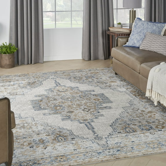 Nourison Concerto Traditional Persian Grey/Light Blue Area Rug