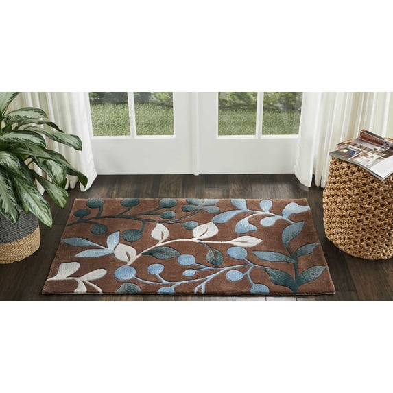 Nourison Contour Botanical Mocha 2'6" x 4' Area Rug, (3x4)