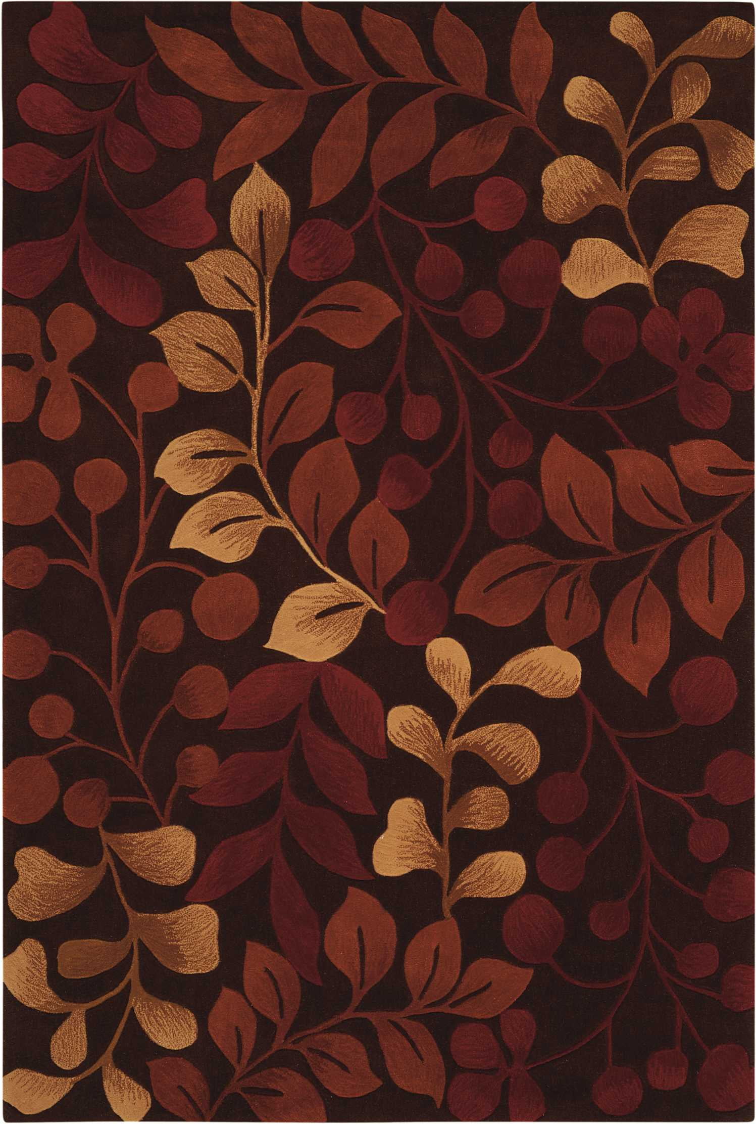 Nourison Contour Contemporary Botanical Chocolate 5' x 7'6