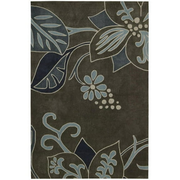 Nourison Contour Paper Mache Polyester Area Rug, Grey