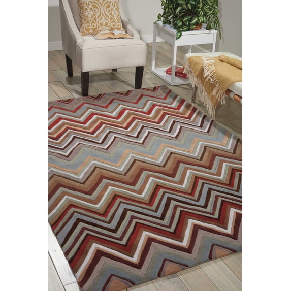 Nourison Contour Tribal Multicolor 8' x 10'6" Area Rug, (8x11)