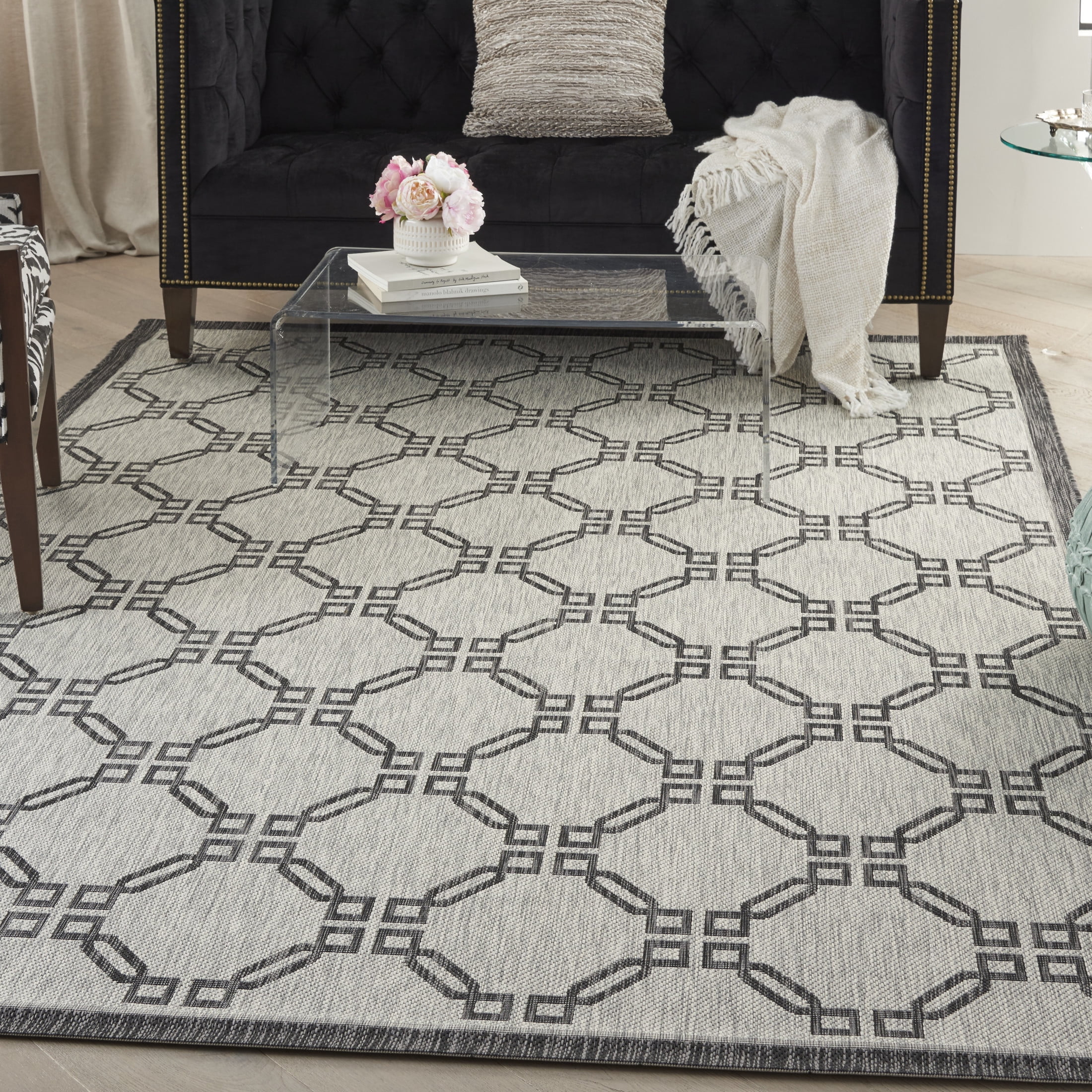 Nourison Country Side 6' x 9' Ivory/Charcoal Transitional Rug