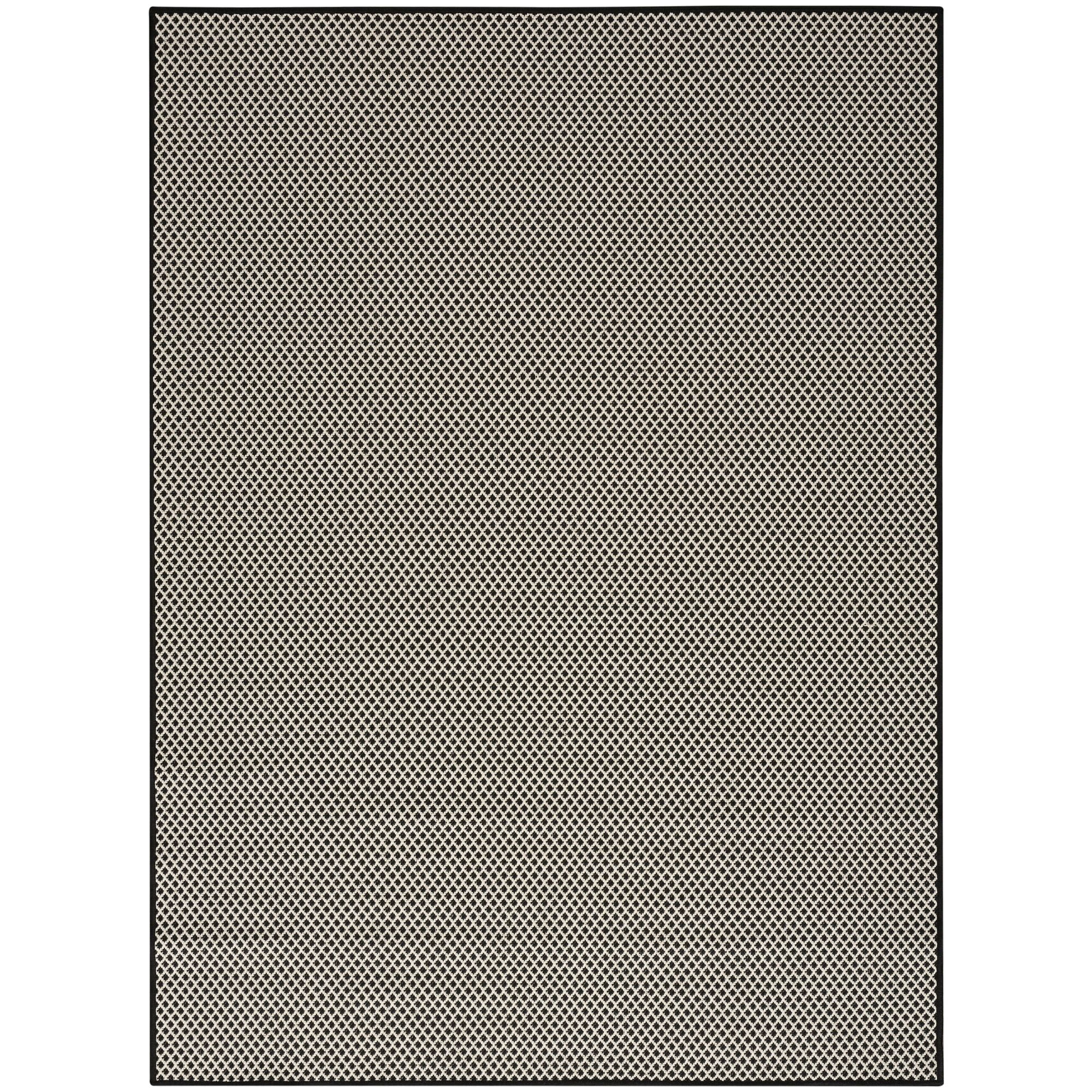 Nourison Courtyard 4' x 6' Black White Modern Rug