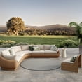 thumbnail image 1 of Nourison Courtyard 5' x Round Black White Modern Rug, 1 of 10