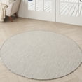 thumbnail image 1 of Nourison Courtyard Indoor/Outdoor Ivory/Silver 5 x Round Area Rug (5 Round), 1 of 11