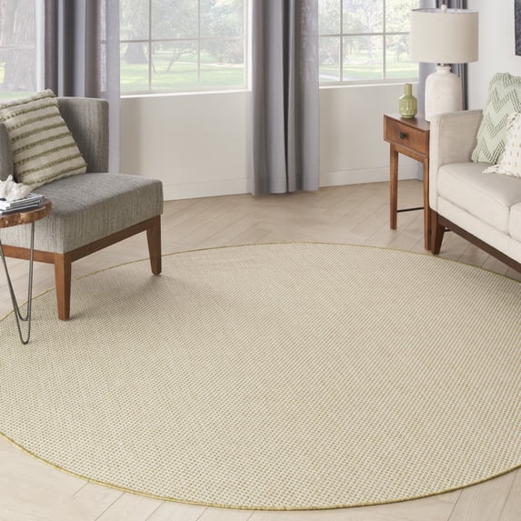 Nourison Courtyard 5' x Round Natural Modern Rug
