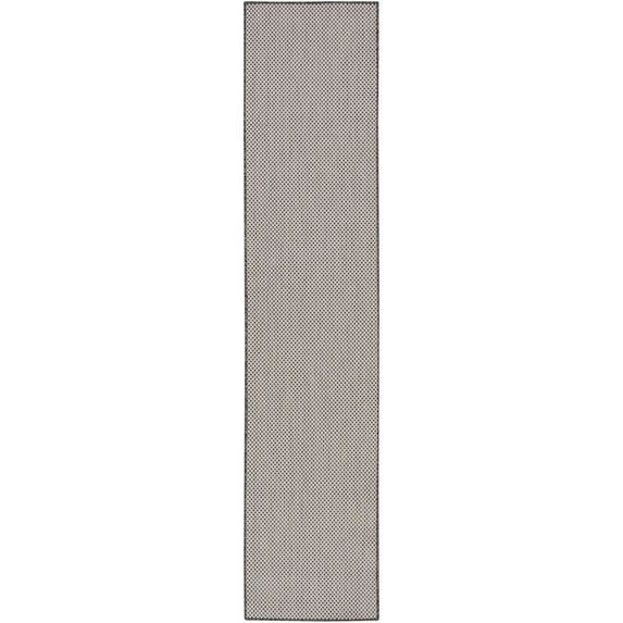 Nourison Courtyard 2' x 6' Ivory Charcoal Modern Rug