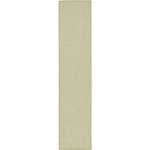 Nourison Courtyard 2' x 6' Ivory Green Modern Rug