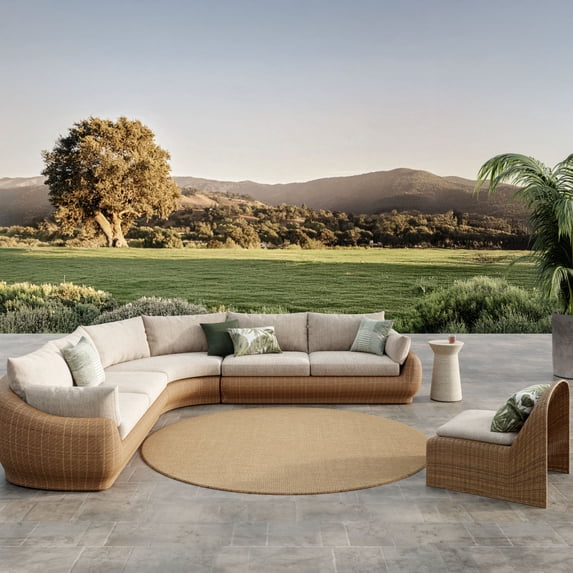 Nourison Courtyard 8' x Round Jute Modern Rug
