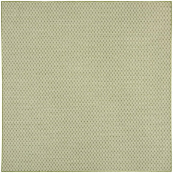 Nourison Courtyard 8' x Square Ivory Green Fabric Modern Area Rug (8' Square)