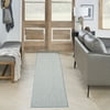 Size: 2'2" x 10', Actual Color: Ivory/Aqua