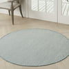 Size: 4' x Round, Actual Color: Ivory/Aqua