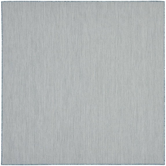 Nourison Courtyard Indoor/Outdoor Ivory/Aqua 6' x 6' Square Area Rug (6 Square)