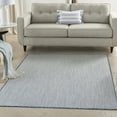 Nourison Courtyard Indoor/Outdoor Ivory Blue 5' x 7' Area Rug, (5x7)