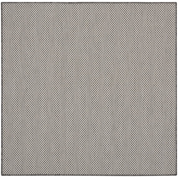 Nourison Courtyard Indoor/Outdoor Ivory/Charcoal 5' x Square Area Rug (5 Square)